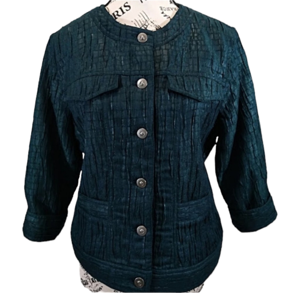 Ruby Rd Hunter Green Crop Jacket Size 10